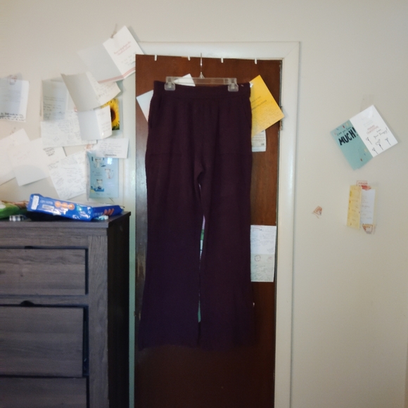 ATHLETA Plum Ribbed Flare Pants - Large - Picture 3 of 8